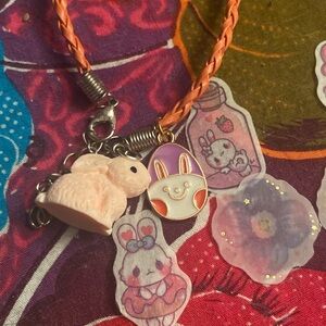 Easter 🐣 bunny & Egg … loves bunnies and seasonal charms w braided cord